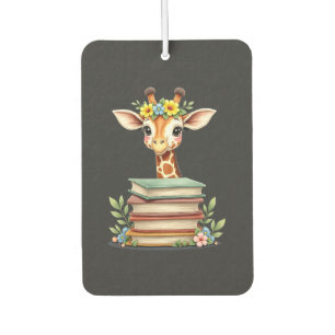 Süße Giraffe Mit Buch Florale Bücherwurm Bibliothe Autolufterfrischer