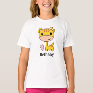 Süße Giraffe mit Herz - Personalisiert  T-Shirt