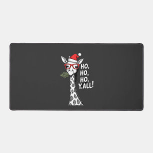 Süße Giraffe mit Weihnachtsmannmütze Frohe Weihnac Schreibtischunterlage