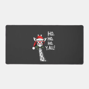 Süße Giraffe mit Weihnachtsmannmütze Frohe Weihnac Schreibtischunterlage