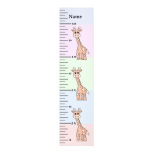 Süße Giraffe Pastell-Wachstumsdiagramm mit dem Nam Fotodruck