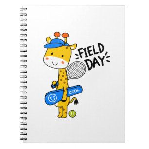Süße Giraffe Tennis Field Day – Lustige Sportfigur Notizblock