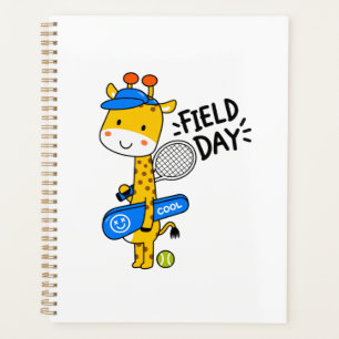 Süße Giraffe Tennis Field Day – Lustige Sportfigur Planer
