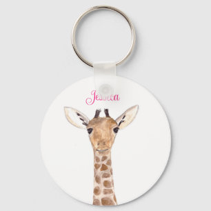 Süße Giraffe Tier Mädchen Name Zoo Kinder Schlüsselanhänger