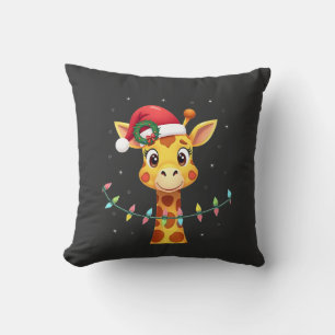Süße Giraffe Weihnachtslichter Santa Hut Xmas Pyja Kissen