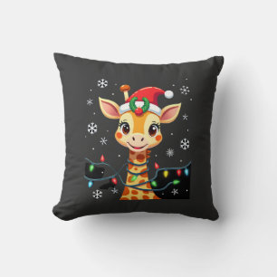 Süße Giraffe Weihnachtslichter Santa Hut Xmas Pyja Kissen