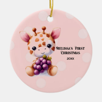 Süße Giraffen-Baby-Erstes-Christmas Keramik Ornament