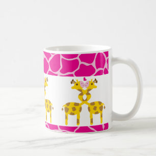 Süße Giraffen im Liebe-Rosa Kaffeetasse