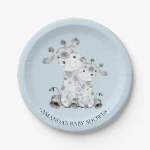 Süße Giraffen-Jungen-Babyparty 7" Platte Pappteller