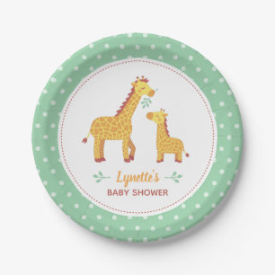 Süße Giraffen-Mama-und-Baby-Shower-Partyartikel Pappteller
