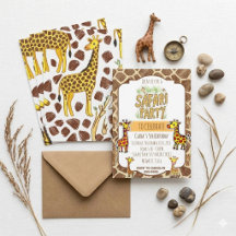 Süße Giraffen-Safari-Dschungel-Kinder-Geburtstagsf