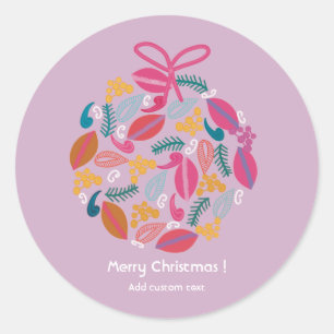 süße, girly, rosa, Weihnachten, personalisiert   Runder Aufkleber