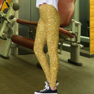 Süße Glamour Gold Glitter Funkeln Shiny Yoga Sport Leggings