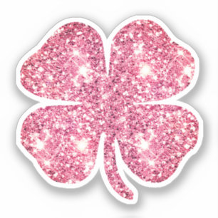 Süße Glamouröse Mädchenhafte Rosa Glitzer Glückskl Aufkleber