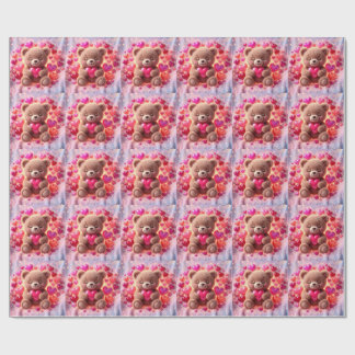 Süße glänzende Teddy-Liebe-Geschenkpapier🧸💖 Geschenkpapier