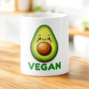 Süße glückliche Avocado vegane Lebensweise Kaffeetasse