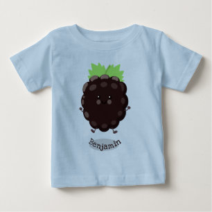 Süße glückliche Brombeere lila Cartoon-Illustratio Baby T-shirt