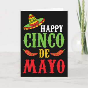 Süße glückliche Cinco De Mayo Sombrero Paprika 5. Karte