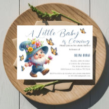 Süße glückliche Gnome mit Schmetterling Baby Showe