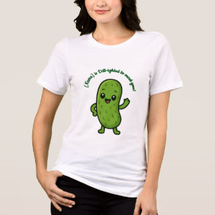 Süße glückliche Gurke Kawaii Cartoon - Personalisi Tri-Blend Shirt