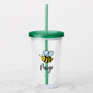 Süße glückliche Honigbiene personalisierter Tumble Acryltrinkbecher