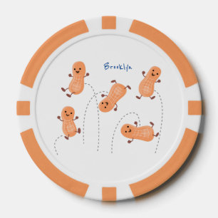 Süße glückliche hüpfende Erdnüsse Cartoon-Illustra Pokerchips