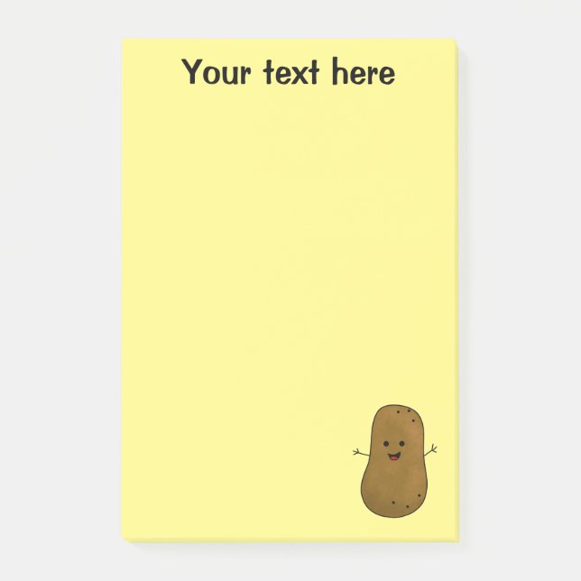Süße glückliche Kartoffel personalisiert Post-it Klebezettel (Vorderseite)