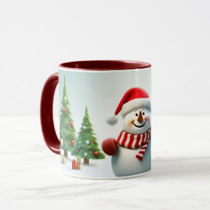 Süße glückliche Kinder Winter Schneemann Tasse