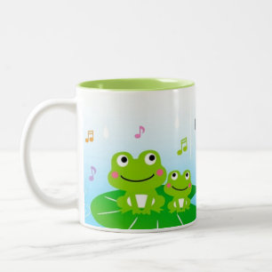 Süße glückliche kleine Frösche Zweifarbige Tasse