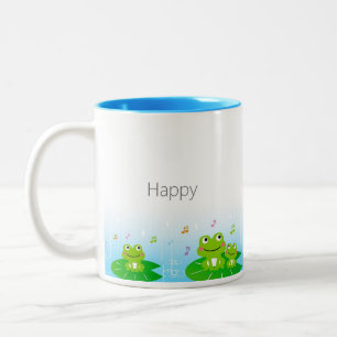 Süße glückliche kleine Frösche  Zweifarbige Tasse