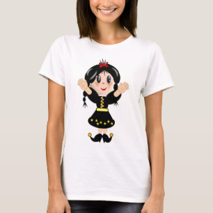 Süße glückliche kleine Mädchen-Cartoonfigur T-Shirt