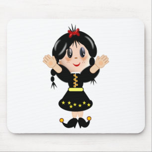 Süße glückliche kleine Mädchen-Comicfigur Mousepad