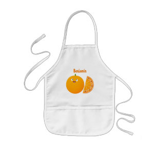 Süße glückliche orange Zitrusfrucht Cartoon Kinderschürze