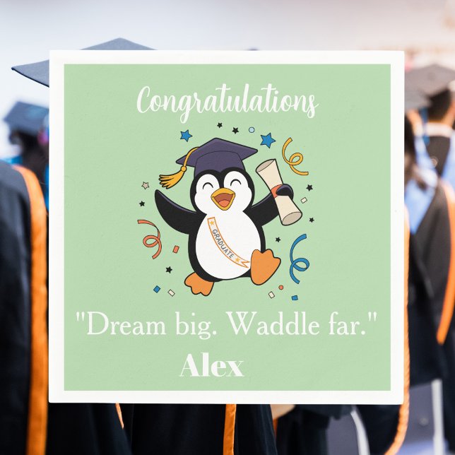 Süße glückliche Pinguin-Abschlussfeier Serviette (Von Creator hochgeladen)