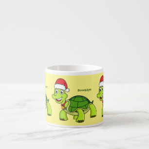 Süße glückliche Schildkröte mit Santa-Hut Espressotasse