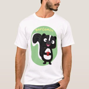Süße glückliche Stinktier-Cartoon-Illustration T-Shirt