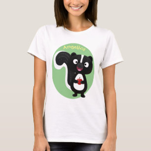 Süße glückliche Stinktier-Cartoon-Illustration T-Shirt