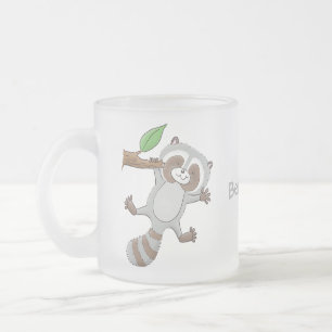 Süße glückliche Waschbär-Baby-Cartoon-Illustration Mattglastasse