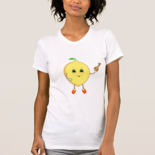 Süße glückliche Zitronen-Cartoon mit einem Schlüss T-Shirt
