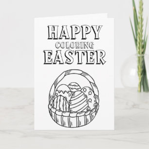 Süße, glückliche, zum Ausmalen geeignete Osterkart Karte