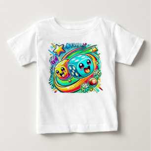 Süße Glückswürfel-Baby-T-Shirt – Farbige Kawaii  Baby T-shirt