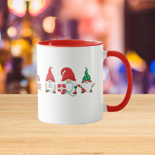 Süße Gnom-Pflege-Crew Weihnachtsrote Party Tasse