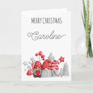 Süße Gnome Frohe Weihnachten Name Gefaltet