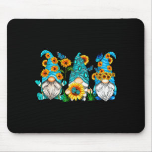 Süße Gnome mit Sonnenblumen-Schmetterlingsgärtnern Mousepad