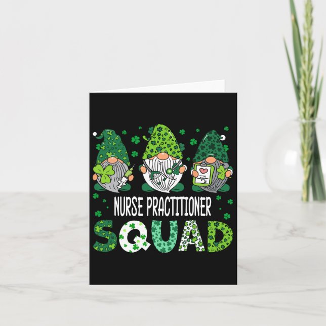 Süße Gnome Nurse Practitioner Truppe Lustiger St.  Karte (Vorderseite)