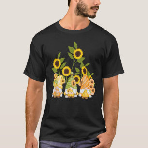 süße Gnome Sonnenblumen Garten Damen Sommer T-Shirt