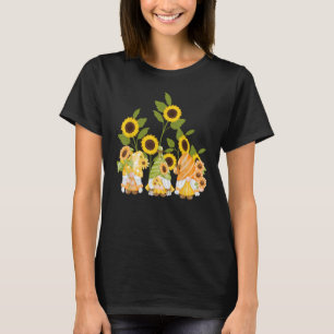 süße Gnome Sonnenblumen Garten Damen Sommer T-Shirt