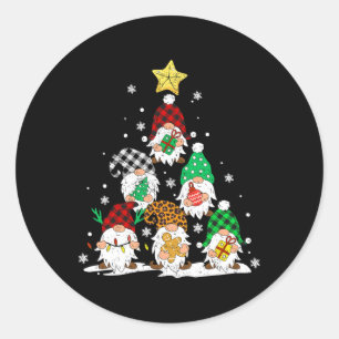 Süße Gnome Weihnachtsbaum Lichter Gnomies Gnom Xm Runder Aufkleber