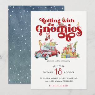 Süße Gnome   Weihnachtsfeier-Einladung Einladung