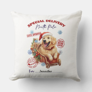 Süße Golden Retriever Weihnachts-Wurfkissen Kissen